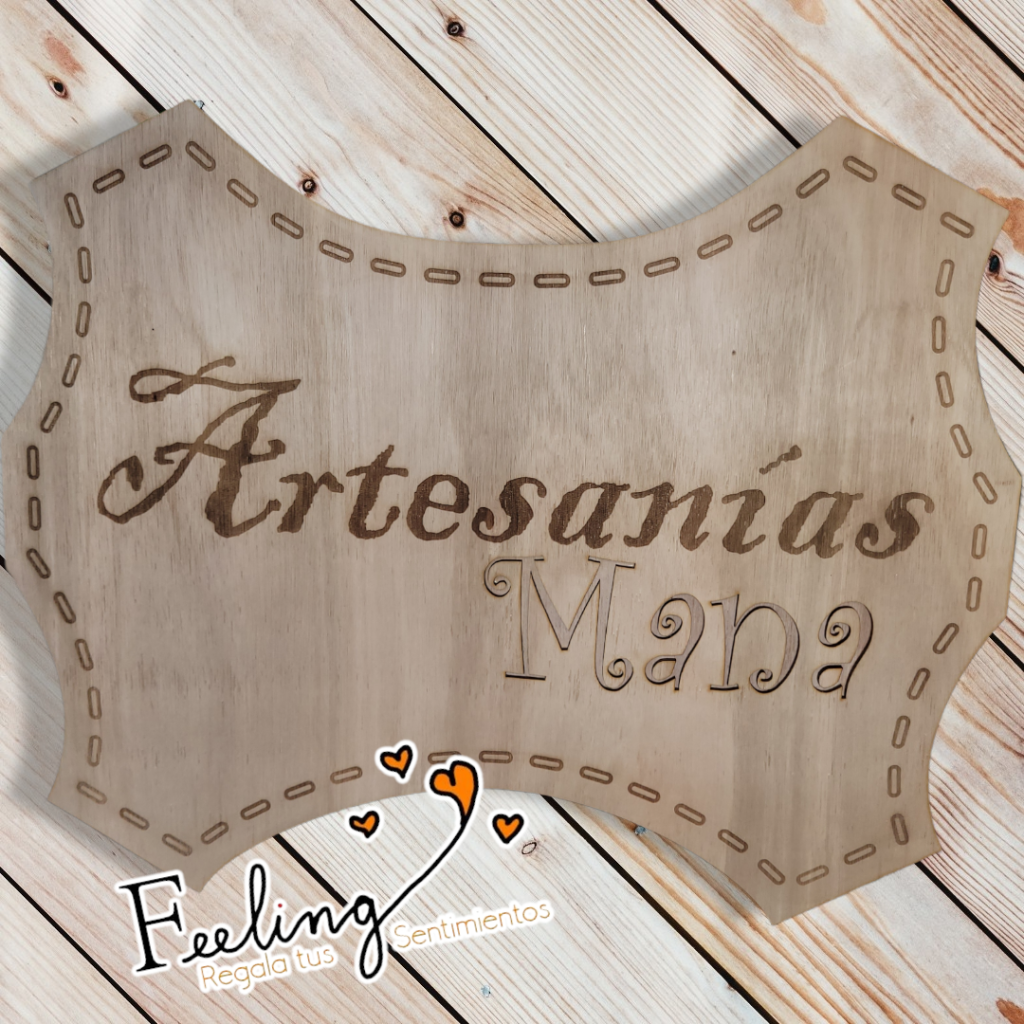 cartel en dos capas madera