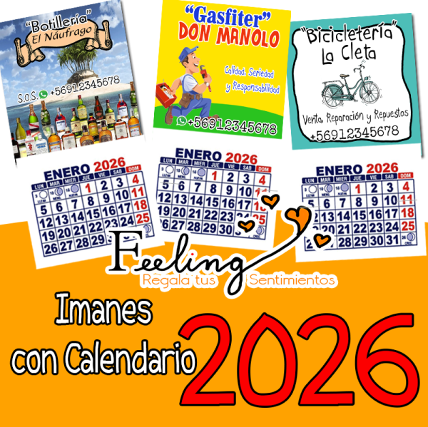 100 imanes 7x7 mas calendario