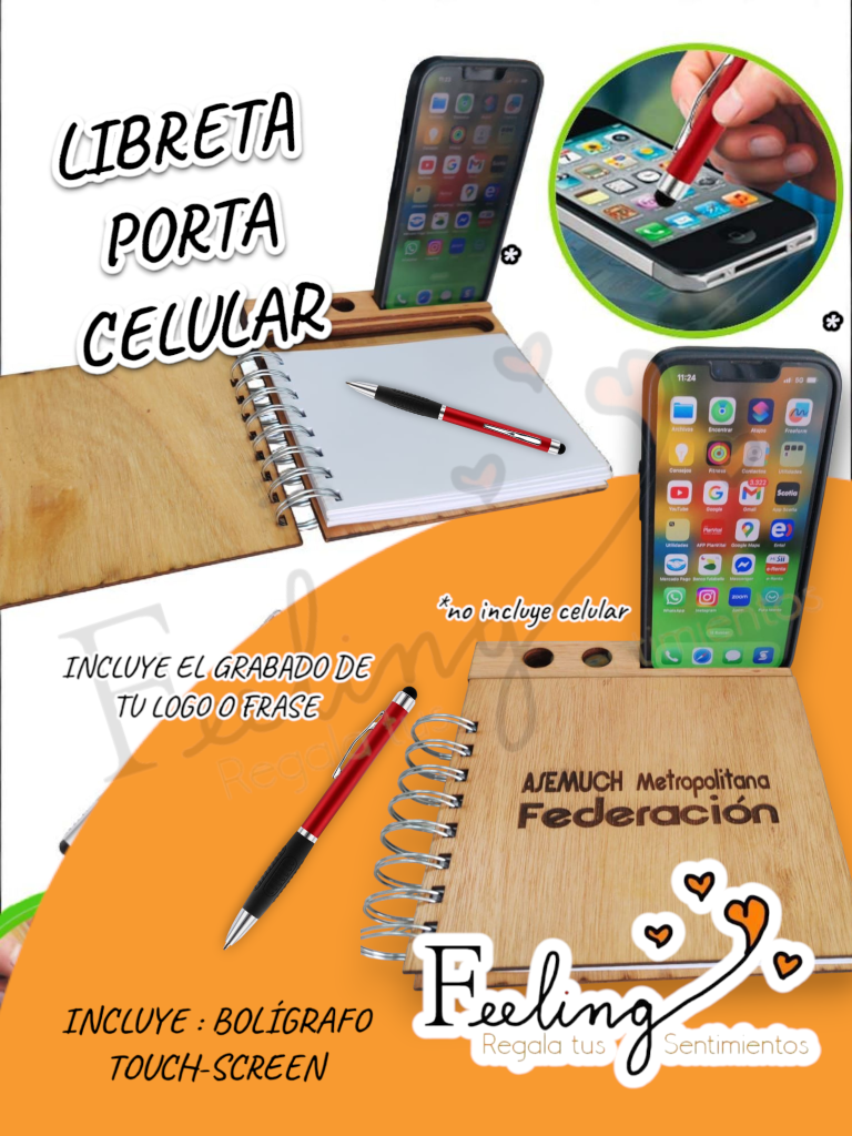 Libreta porta celular