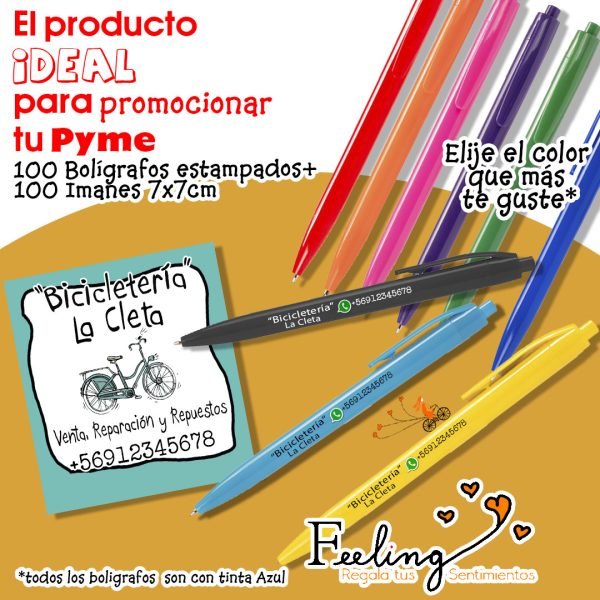 100 bolígrafo TI + 100 imanes