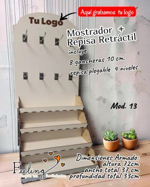 mostrador + repisa retractil Mod 13