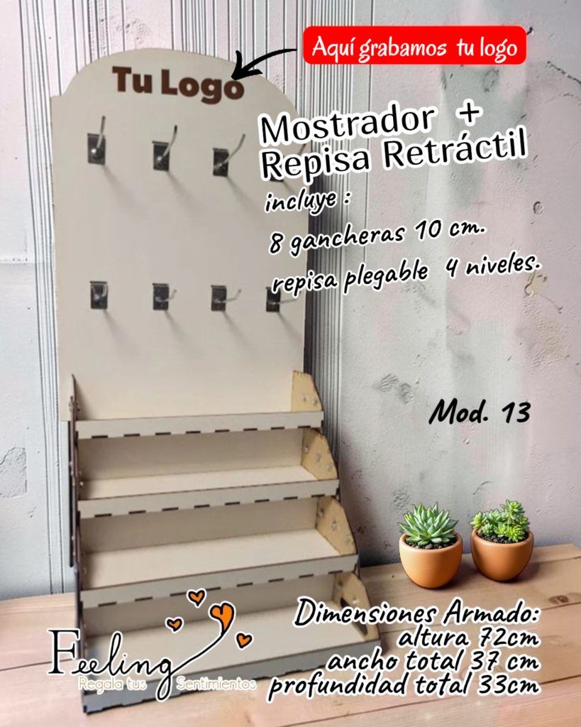 mostrador + repisa retractil Mod 13